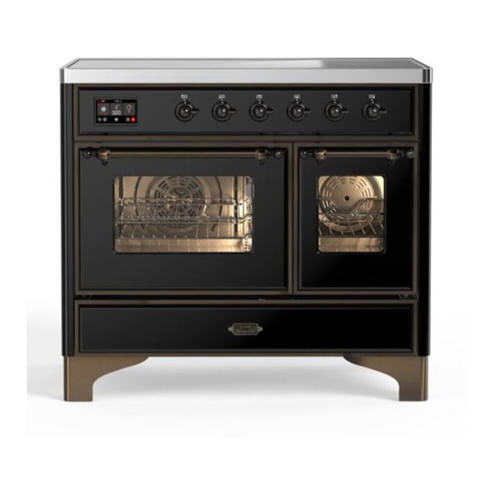 ILVE Majestic II 40 inch Triple Glass Door Induction Range Burnished Glossy Black
