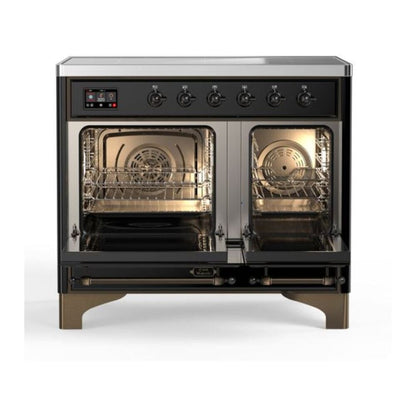ILVE Majestic II 40 inch Triple Glass Door Induction Range Burnished Glossy Black