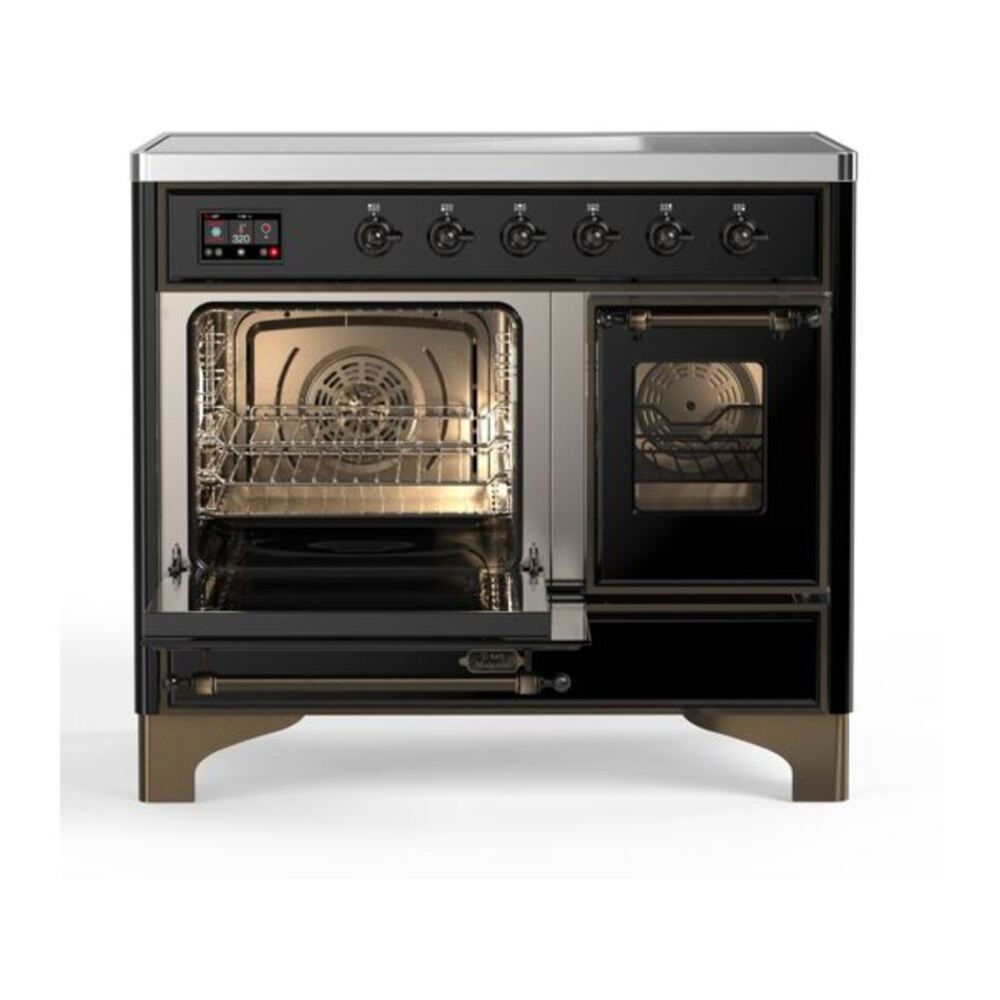 ILVE Majestic II 40 inch Triple Glass Door Induction Range Burnished Glossy Black