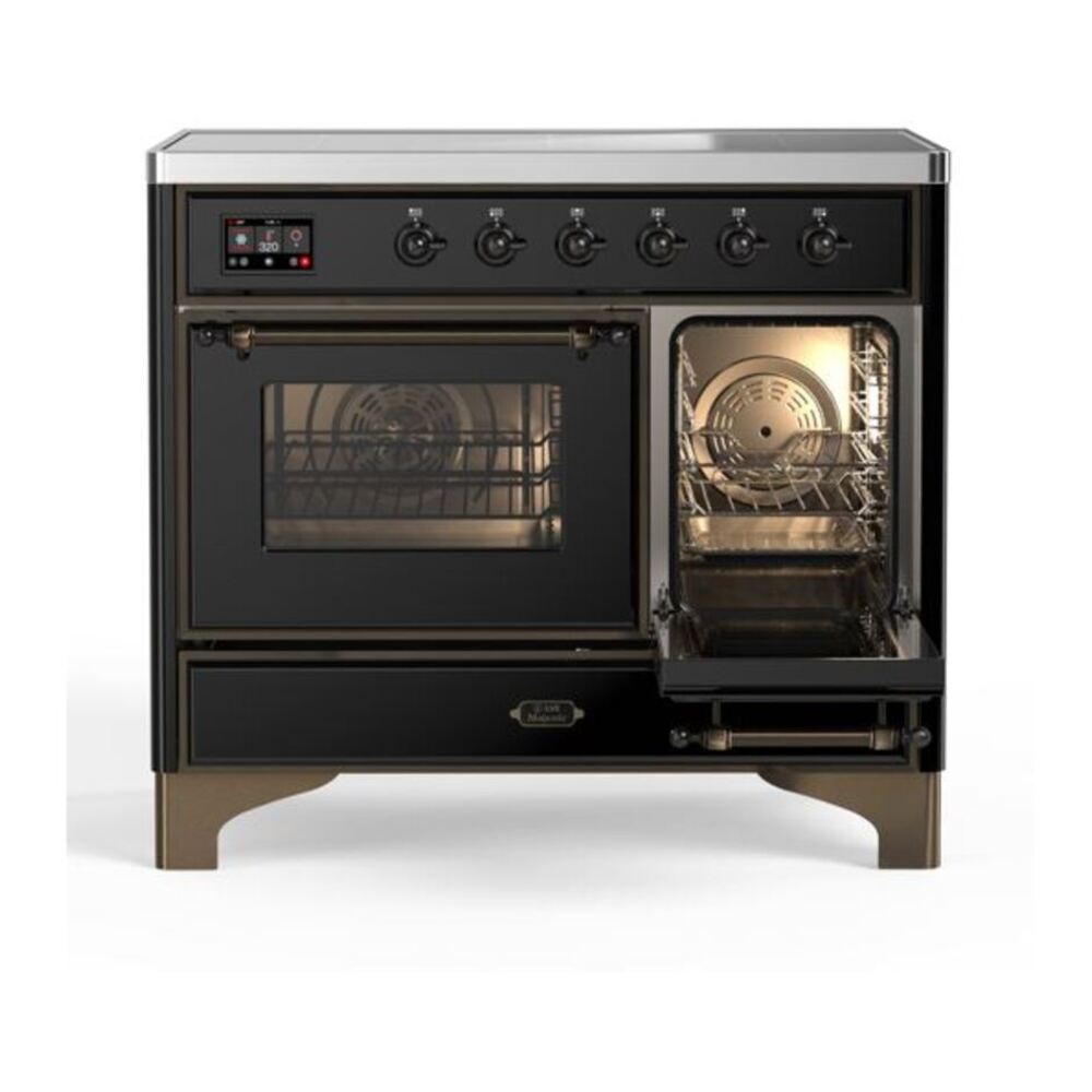 ILVE Majestic II 40 inch Triple Glass Door Induction Range Burnished Glossy Black