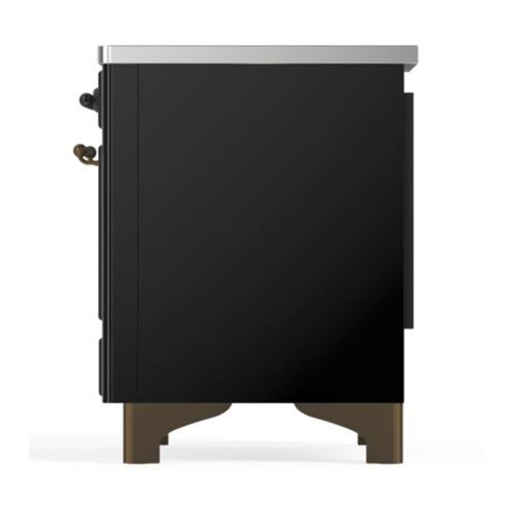 ILVE Majestic II 40 inch Triple Glass Door Induction Range Burnished Glossy Black