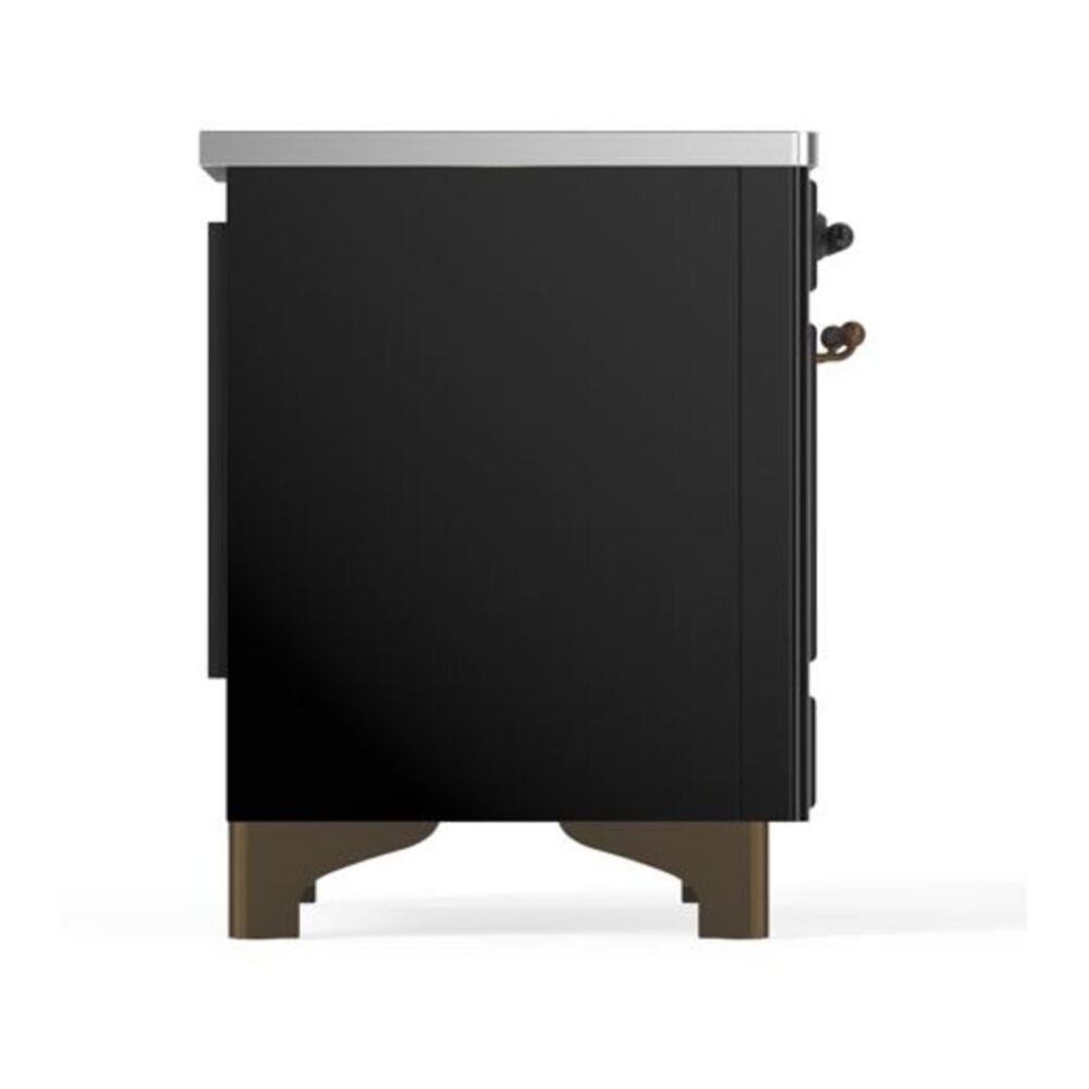 ILVE Majestic II 40 inch Triple Glass Door Induction Range Burnished Glossy Black