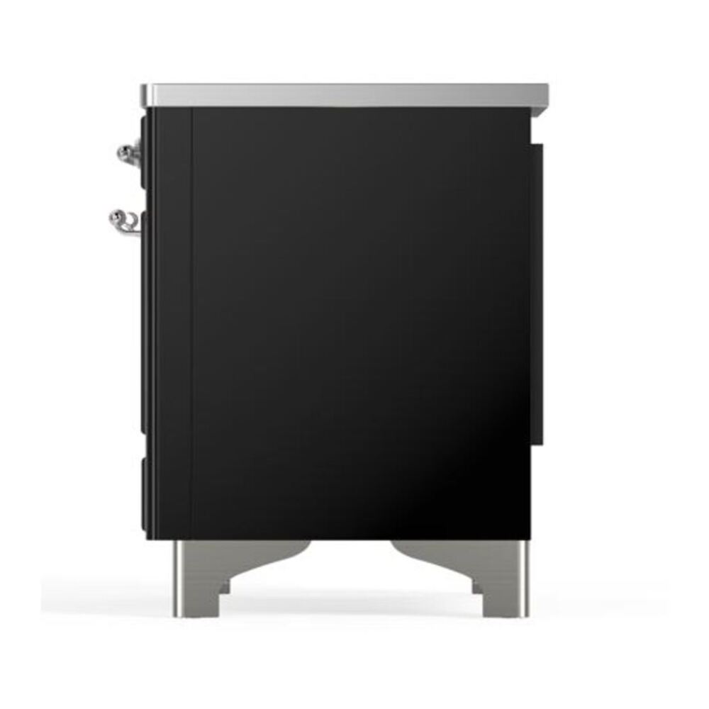 ILVE Majestic II 40 inch Triple Glass Door Induction Range Chrome Glossy Black