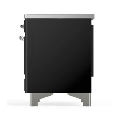ILVE Majestic II 40 inch Triple Glass Door Induction Range Chrome Glossy Black