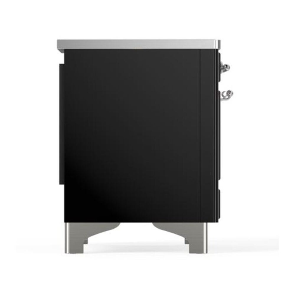 ILVE Majestic II 40 inch Triple Glass Door Induction Range Chrome Glossy Black
