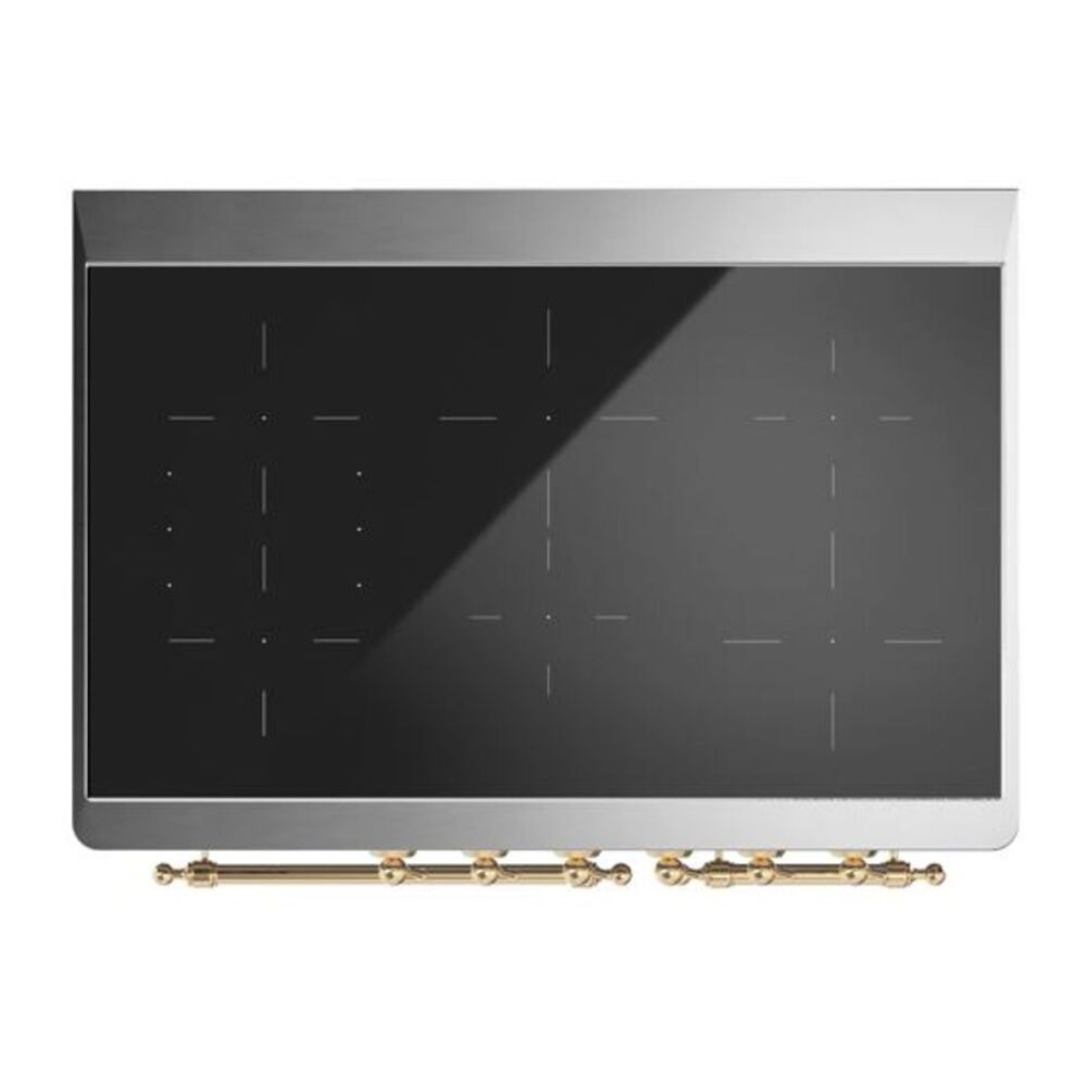 ILVE Majestic II 40 inch Triple Glass Door Induction Range Brass Glossy Black