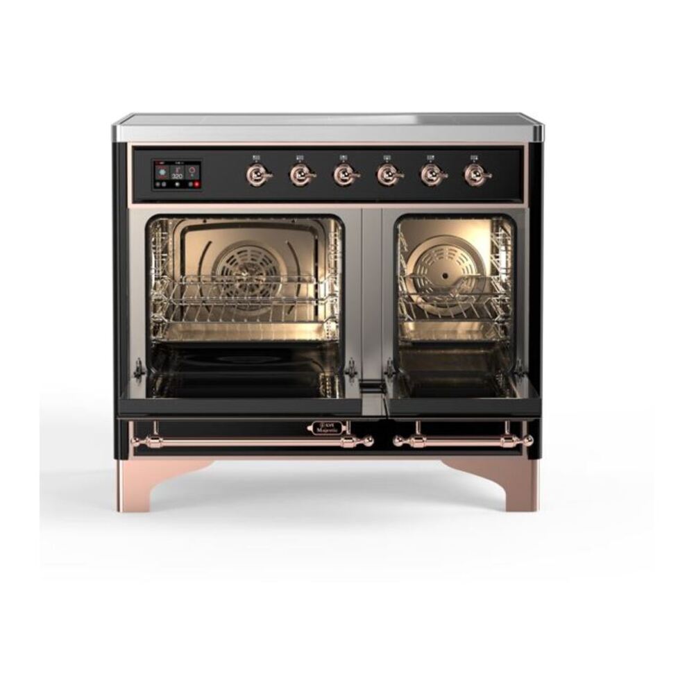 ILVE Majestic II 40 inch Triple Glass Door Induction Range Copper Glossy Black