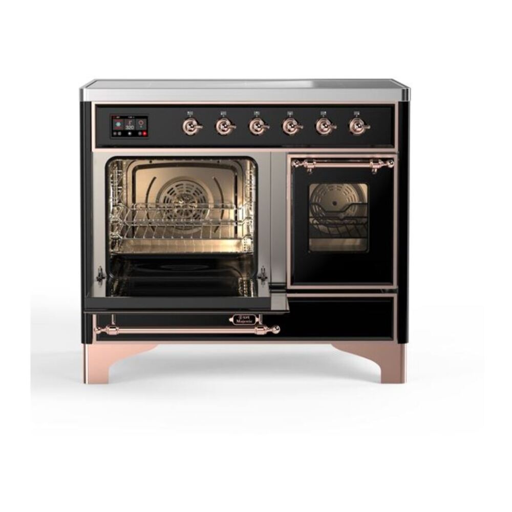 ILVE Majestic II 40 inch Triple Glass Door Induction Range Copper Glossy Black