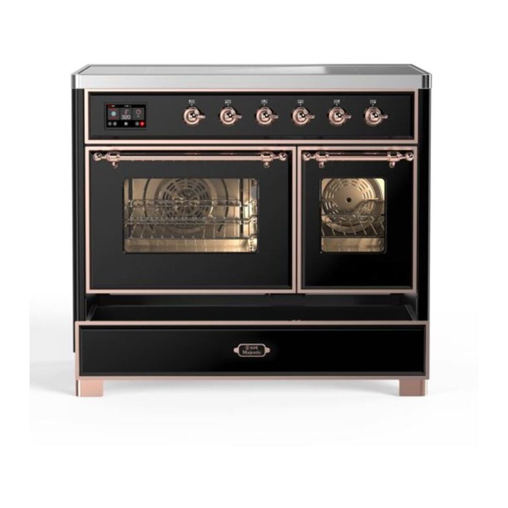 ILVE Majestic II 40 inch Triple Glass Door Induction Range Copper Glossy Black