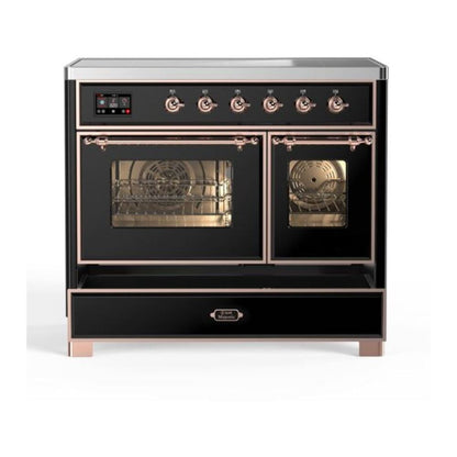 ILVE Majestic II 40 inch Triple Glass Door Induction Range Copper Glossy Black
