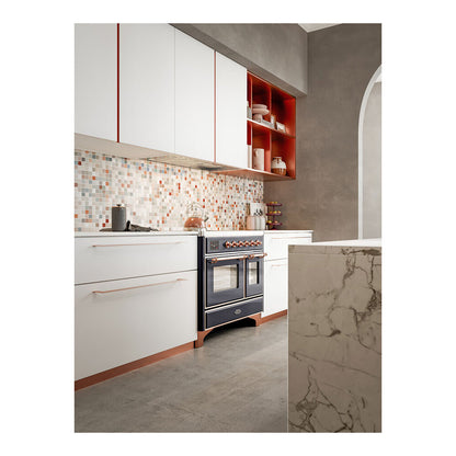 ILVE Majestic II 40 inch Triple Glass Door Induction Range Copper Glossy Black