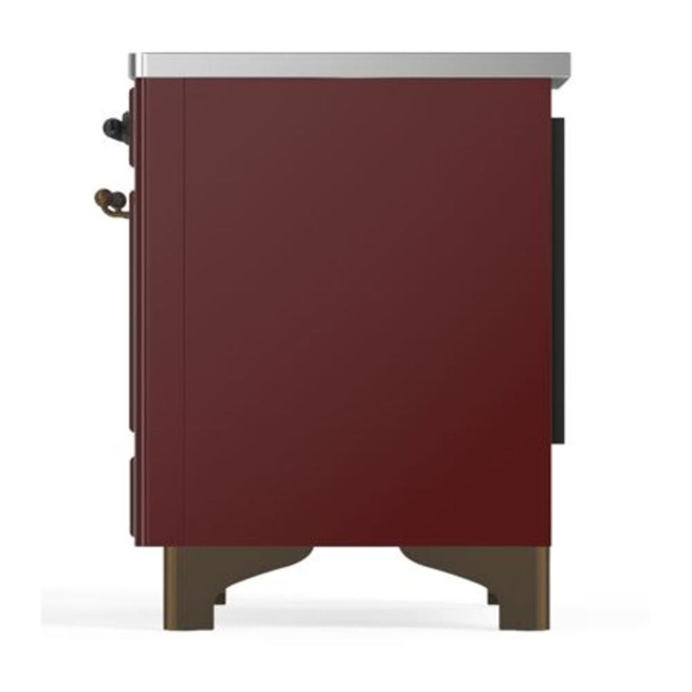 ILVE Majestic II 40 inch Triple Glass Door Induction Range Burnished Burgundy