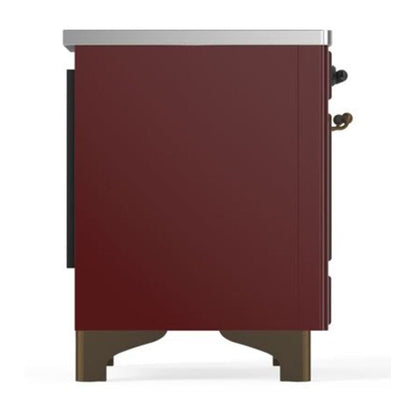 ILVE Majestic II 40 inch Triple Glass Door Induction Range Burnished Burgundy