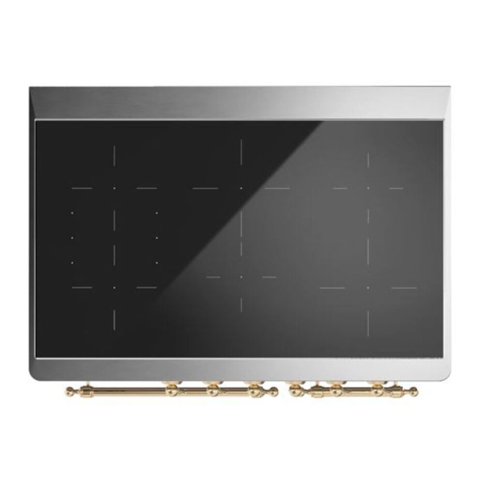 ILVE Majestic II 40 inch Triple Glass Door Induction Range Brass Burgundy