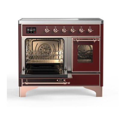 ILVE Majestic II 40 inch Triple Glass Door Induction Range Copper Burgundy