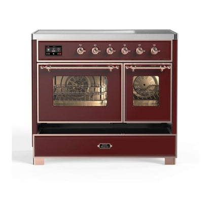 ILVE Majestic II 40 inch Triple Glass Door Induction Range Copper Burgundy