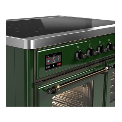 ILVE Majestic II 40 inch Triple Glass Door Induction Range Burnished Emerald Green