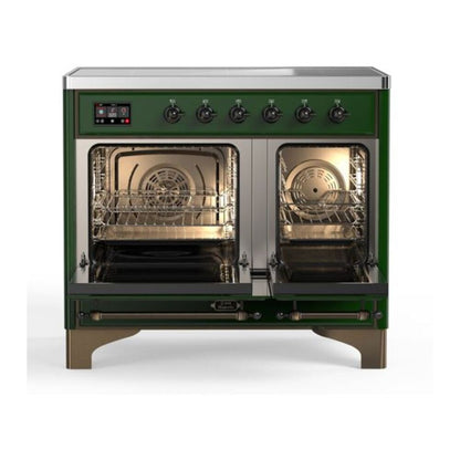 ILVE Majestic II 40 inch Triple Glass Door Induction Range Burnished Emerald Green