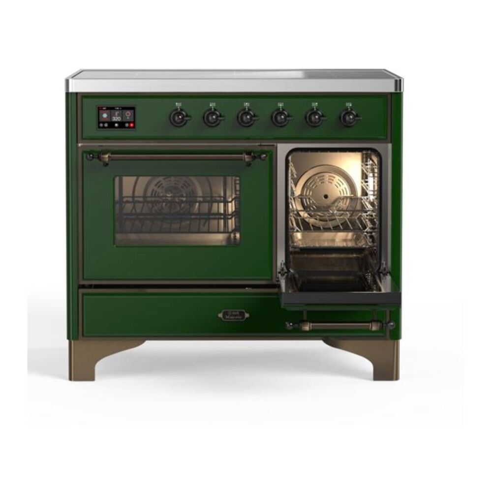 ILVE Majestic II 40 inch Triple Glass Door Induction Range Burnished Emerald Green