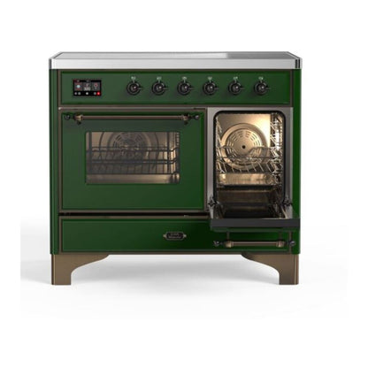 ILVE Majestic II 40 inch Triple Glass Door Induction Range Burnished Emerald Green