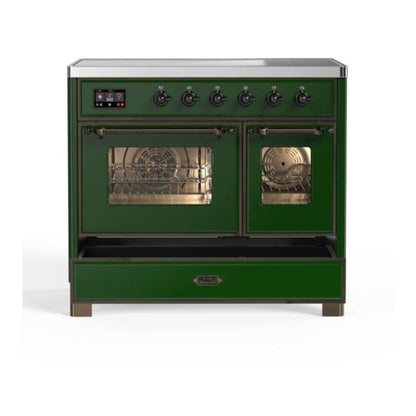 ILVE Majestic II 40 inch Triple Glass Door Induction Range Burnished Emerald Green