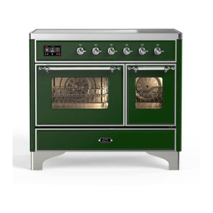 ILVE Majestic II 40 inch Triple Glass Door Induction Range Chrome Emerald Green