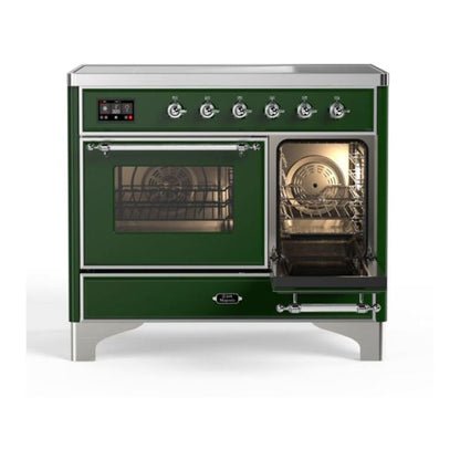 ILVE Majestic II 40 inch Triple Glass Door Induction Range Chrome Emerald Green