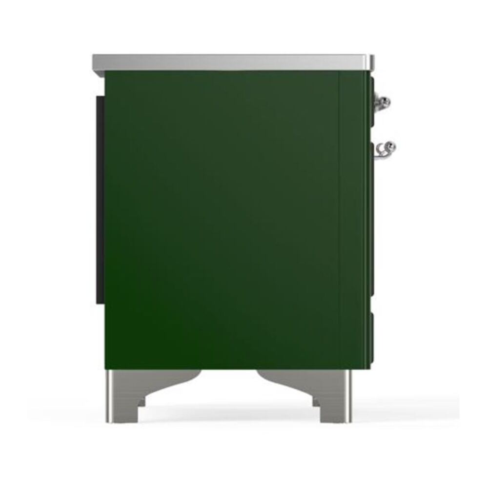 ILVE Majestic II 40 inch Triple Glass Door Induction Range Chrome Emerald Green