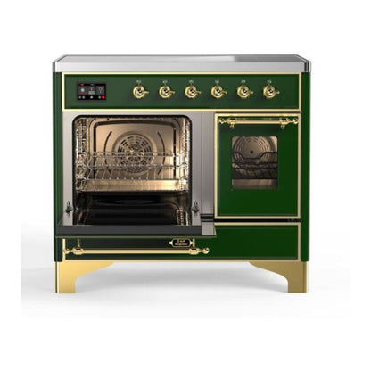ILVE Majestic II 40 inch Triple Glass Door Induction Range Brass Emerald Green
