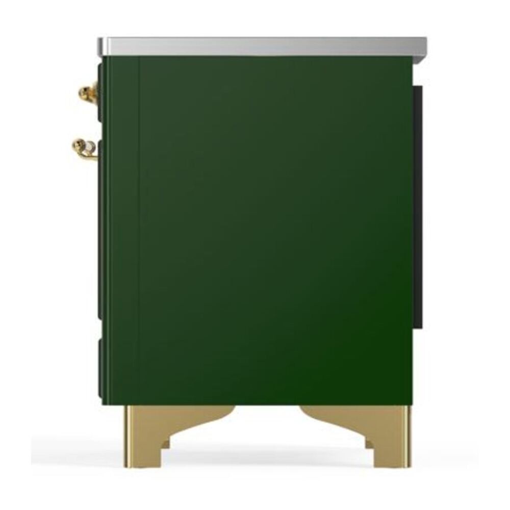 ILVE Majestic II 40 inch Triple Glass Door Induction Range Brass Emerald Green