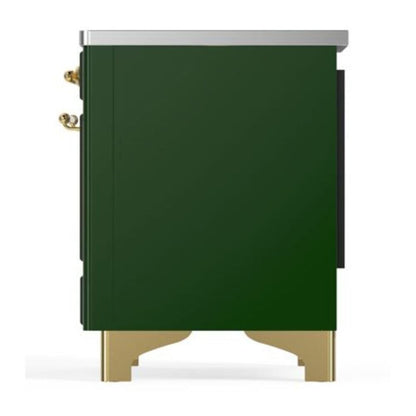 ILVE Majestic II 40 inch Triple Glass Door Induction Range Brass Emerald Green