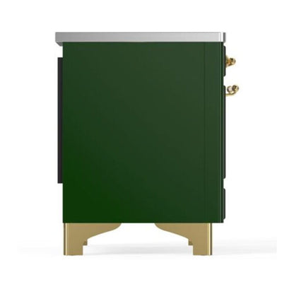 ILVE Majestic II 40 inch Triple Glass Door Induction Range Brass Emerald Green