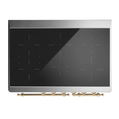 ILVE Majestic II 40 inch Triple Glass Door Induction Range Brass Emerald Green