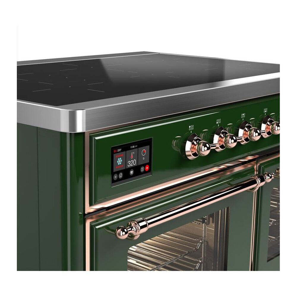 ILVE Majestic II 40 inch Triple Glass Door Induction Range Copper Emerald Green