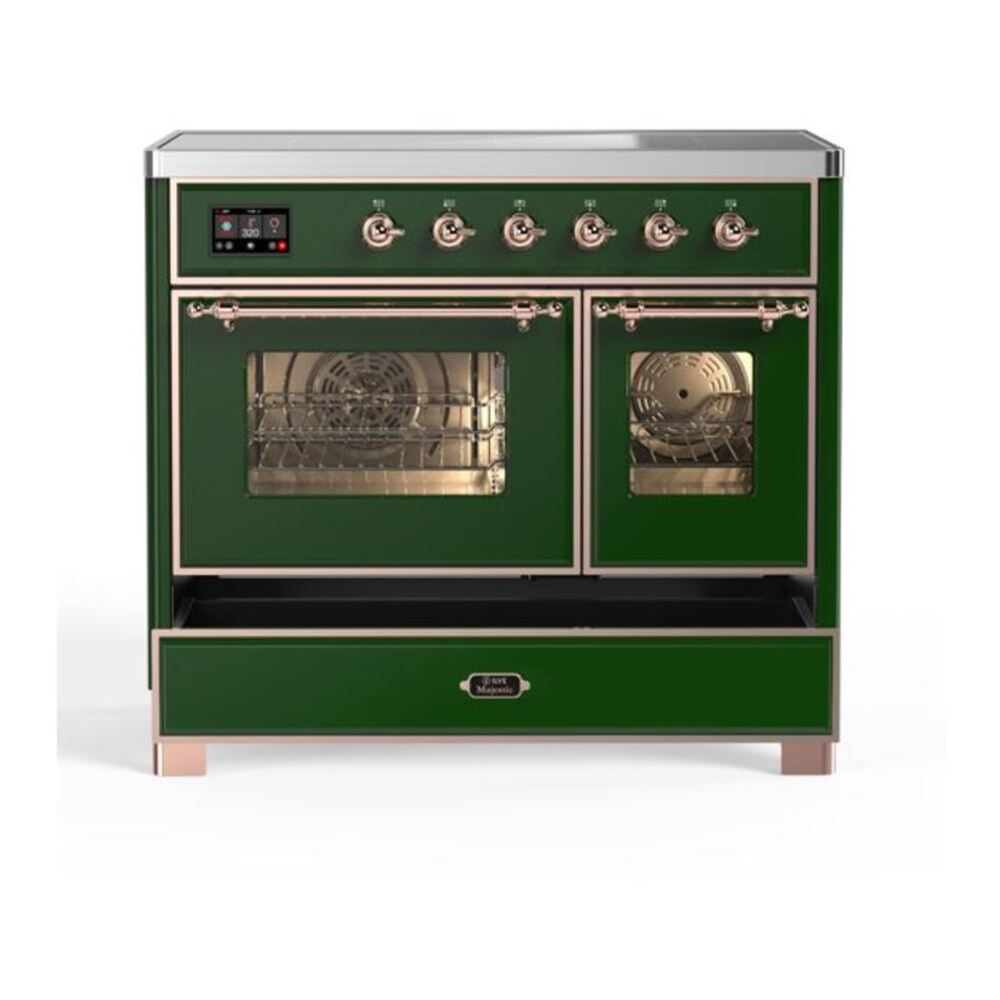 ILVE Majestic II 40 inch Triple Glass Door Induction Range Copper Emerald Green