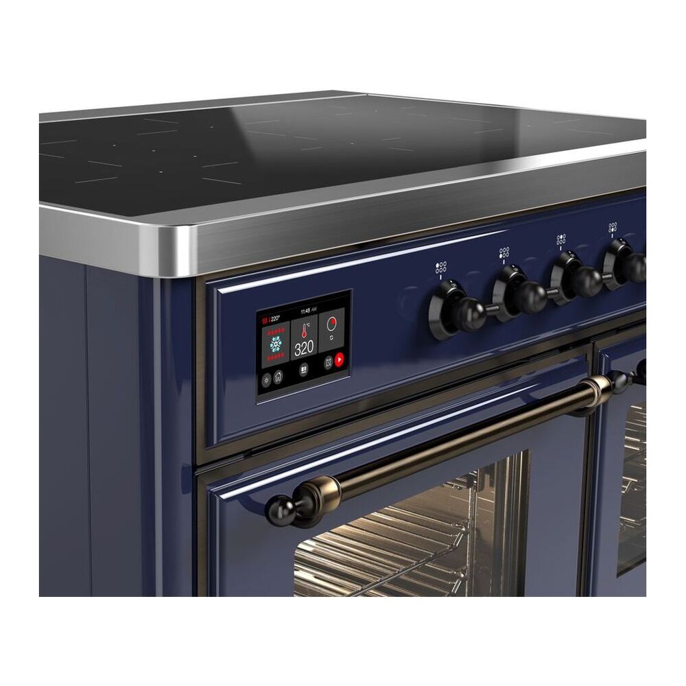 ILVE Majestic II 40 inch Triple Glass Door Induction Range Burnished Midnight Blue