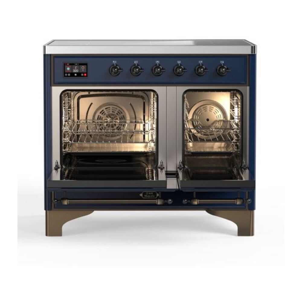 ILVE Majestic II 40 inch Triple Glass Door Induction Range Burnished Midnight Blue