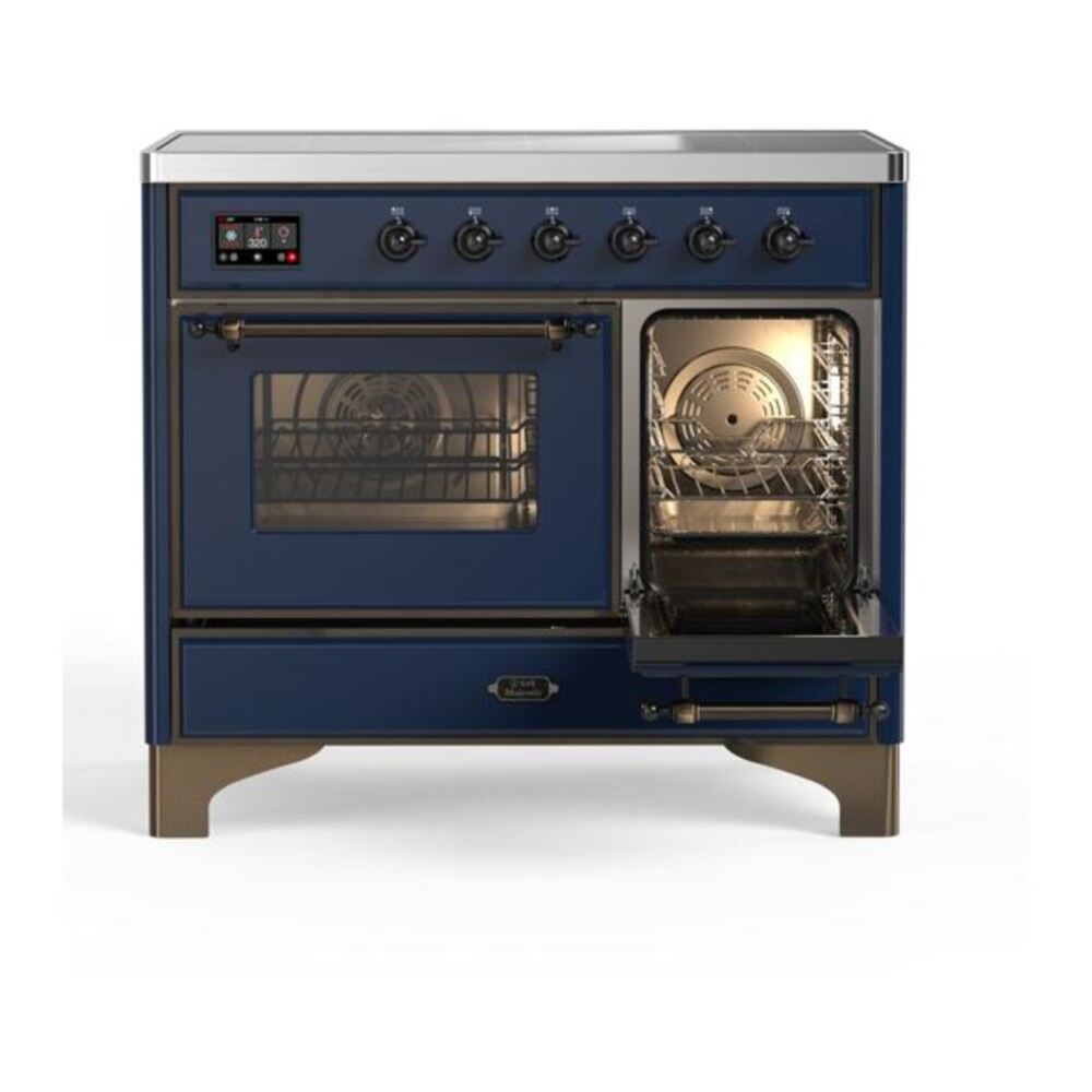 ILVE Majestic II 40 inch Triple Glass Door Induction Range Burnished Midnight Blue