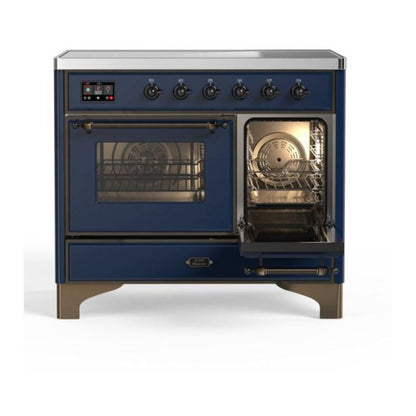 ILVE Majestic II 40 inch Triple Glass Door Induction Range Burnished Midnight Blue