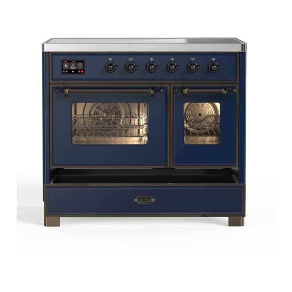 ILVE Majestic II 40 inch Triple Glass Door Induction Range Burnished Midnight Blue