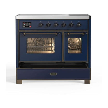 ILVE Majestic II 40 inch Triple Glass Door Induction Range Burnished Midnight Blue