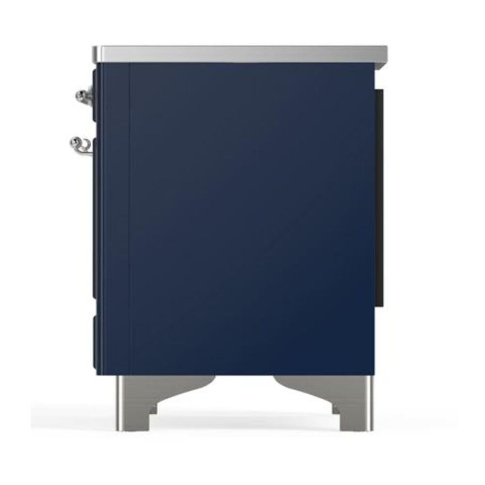 ILVE Majestic II 40 inch Triple Glass Door Induction Range Chrome Midnight Blue