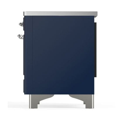 ILVE Majestic II 40 inch Triple Glass Door Induction Range Chrome Midnight Blue