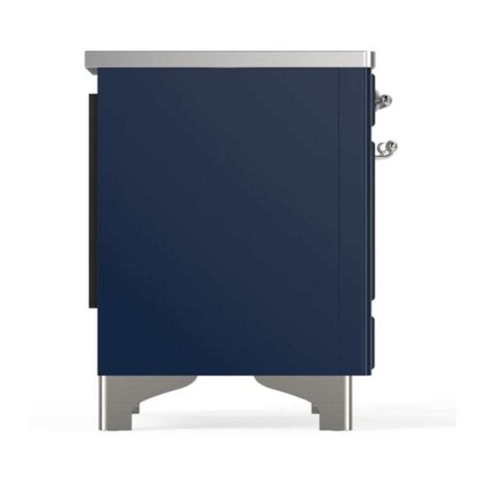 ILVE Majestic II 40 inch Triple Glass Door Induction Range Chrome Midnight Blue