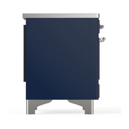 ILVE Majestic II 40 inch Triple Glass Door Induction Range Chrome Midnight Blue