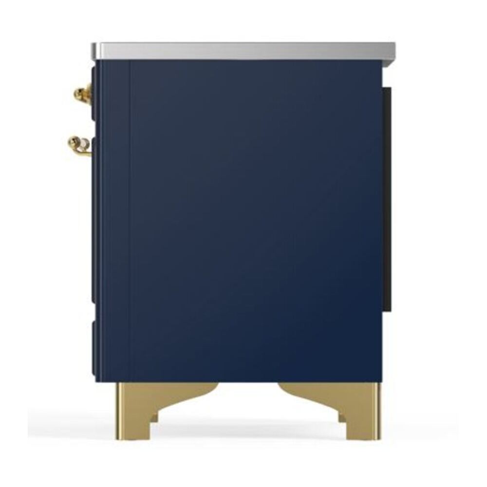 ILVE Majestic II 40 inch Triple Glass Door Induction Range Brass Midnight Blue