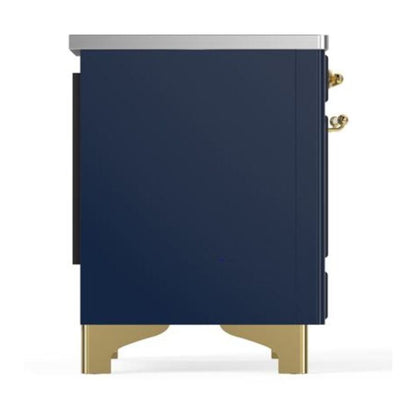 ILVE Majestic II 40 inch Triple Glass Door Induction Range Brass Midnight Blue