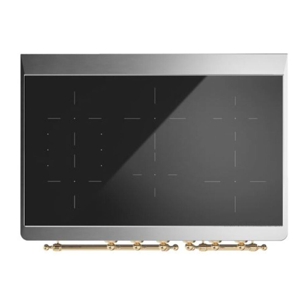 ILVE Majestic II 40 inch Triple Glass Door Induction Range Brass Midnight Blue