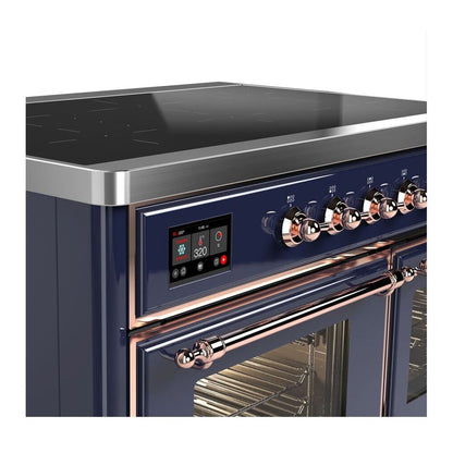 ILVE Majestic II 40 inch Triple Glass Door Induction Range Copper Midnight Blue