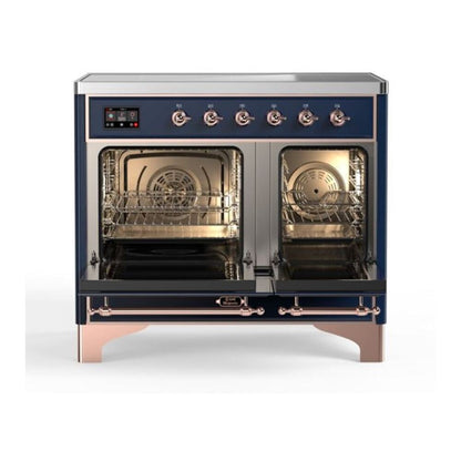 ILVE Majestic II 40 inch Triple Glass Door Induction Range Copper Midnight Blue
